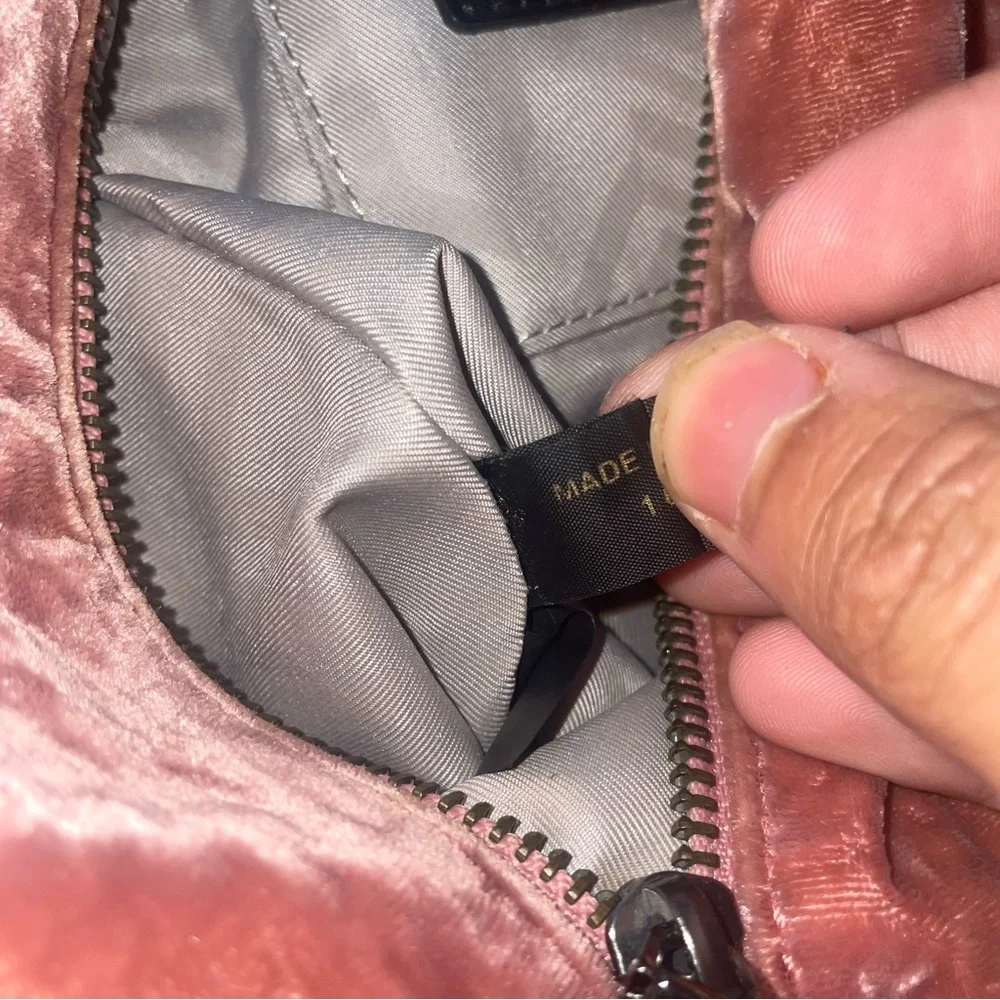 Pink backpack velour backpack velvet backpack Rebecca minkoff Julian